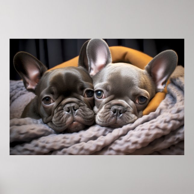 French Bulldog Pet Animal Beauty Warm Cuddle Art Poster (Front)