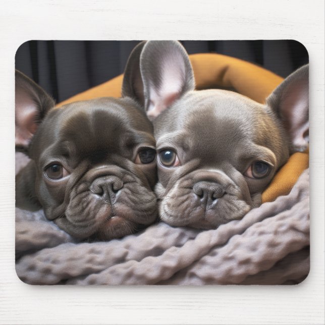French Bulldog Pet Animal Beauty Warm Cuddle Peace Mouse Pad (Front)