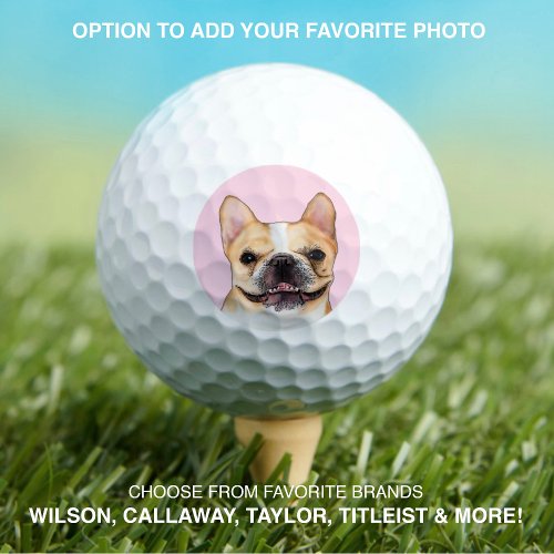 French Bulldog  Pet Dog Photo Modern Custom Golf Balls