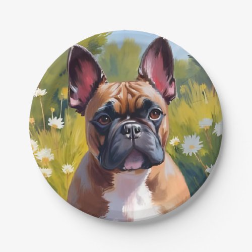 French Bulldog | Pet Painting Dog Paper Plates