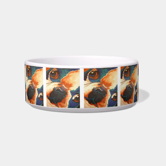 French Bulldog Pet Portrait Bowl (Front)
