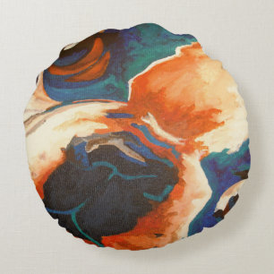 French Bulldog Pet Portrait Round Pillow