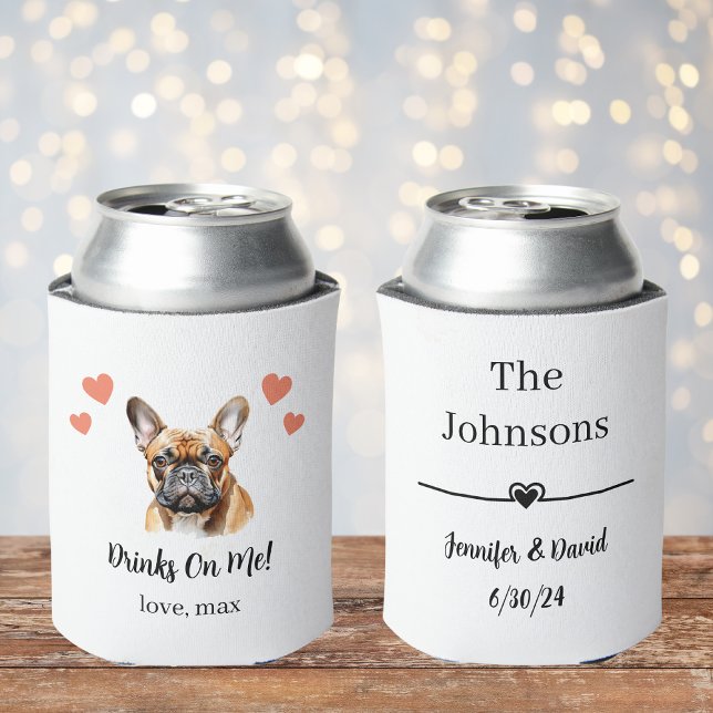 French Bulldog Pet Wedding Can Cooler (Creator Uploaded)