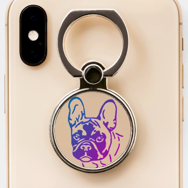 French Bulldog Phone Ring Stand (Close Up)