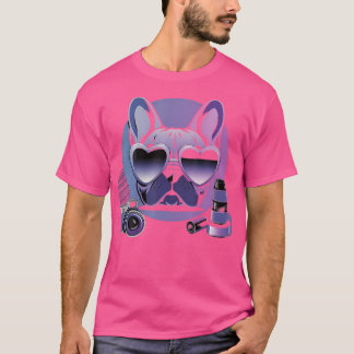 French Bulldog Photography Stylish Dog With Heart T-Shirt