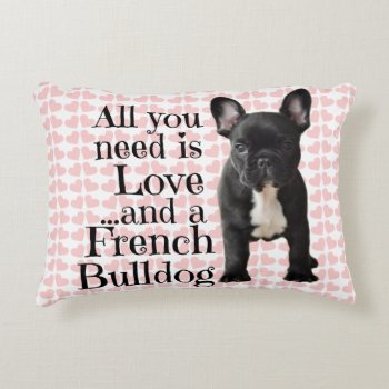 French Bulldog Pillow - Love by frenchiebulldogshop at Zazzle