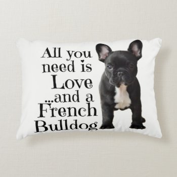 French Bulldog Pillow - Love by frenchiebulldogshop at Zazzle