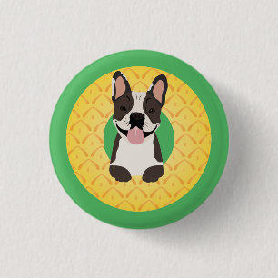 French Bulldog Pineapple Fruit Button