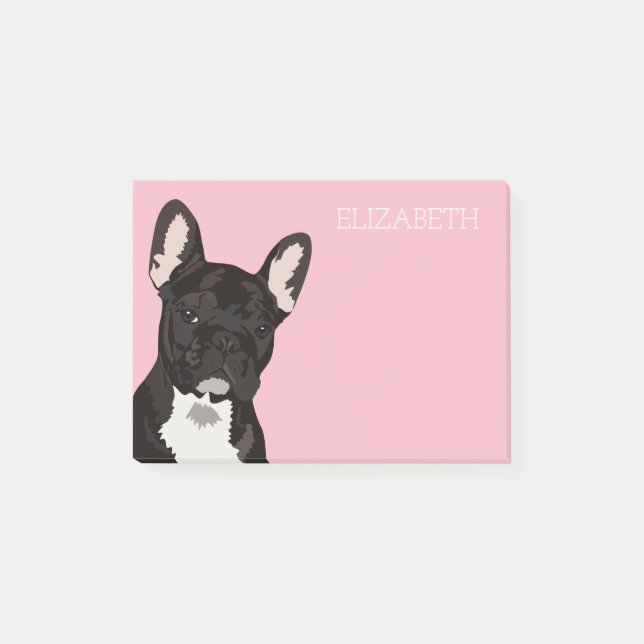 French Bulldog | Pink Cute Frenchie Post-it Notes (Front)