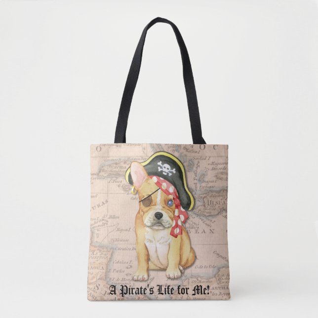 French Bulldog Pirate Tote Bag (Front)