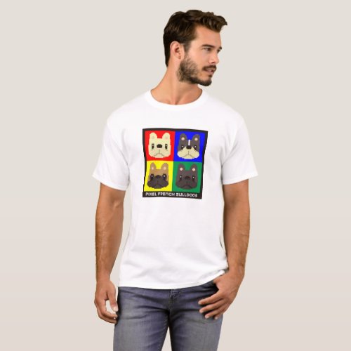 French Bulldog Pixel Style T_Shirt