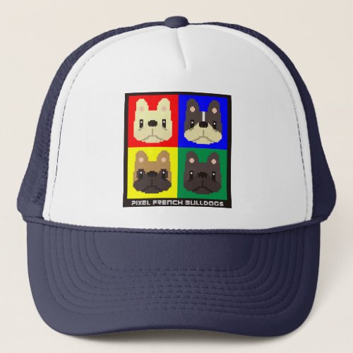 French Bulldog Pixel Style Trucker Hat