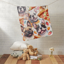 French Bulldog Pizza Blanket For Frenchie Mom