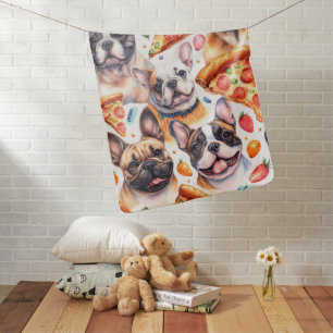 French Bulldog Pizza Blanket For Frenchie Mom