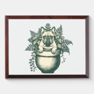 French Bulldog Plant Lover Gift Award Plaque
