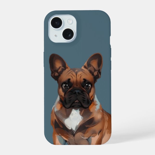French Bulldog play with fun iPhone 15 Case (Back)
