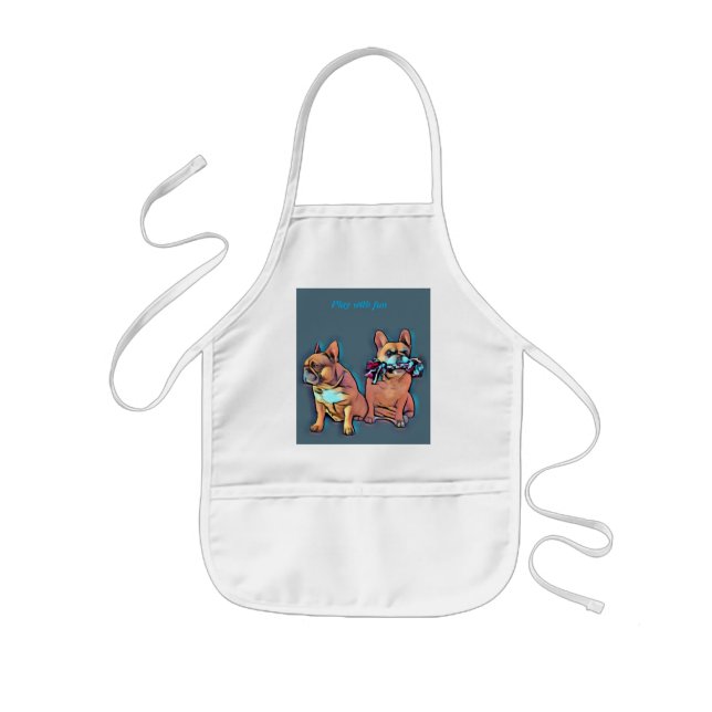 French Bulldog play with fun Kids' Apron (Front)
