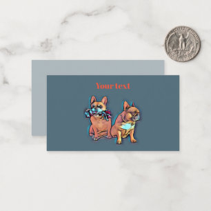 French Bulldog play with fun Note Card