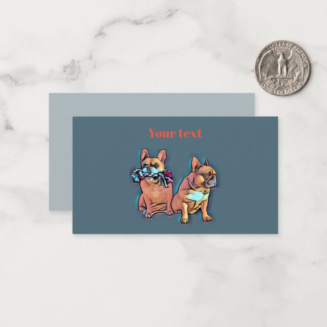 French Bulldog play with fun Note Card (Front/Back In Situ)