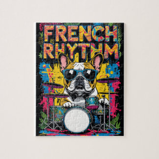 French Bulldog Playing Drums Jigsaw Puzzle