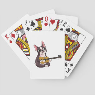 French Bulldog Playing Guitar Funny Guitarist Poker Cards