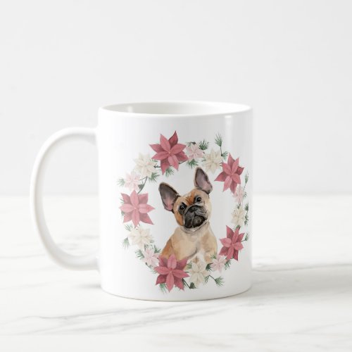 FRENCH BULLDOG POINSETTIA CHRISTMAS MUG