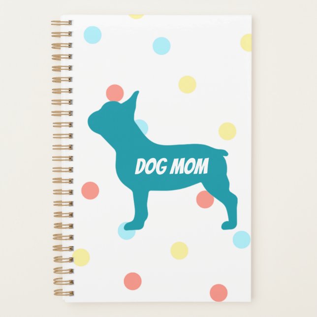 French Bulldog Polka Dot Planner (Front)
