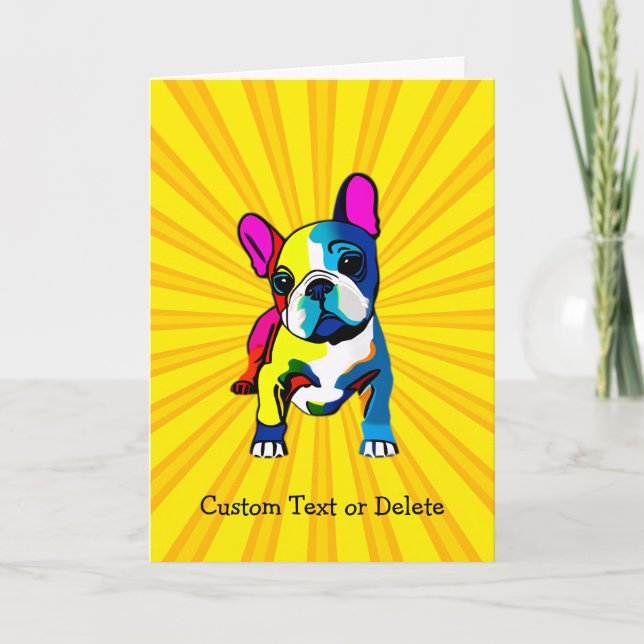 French Bulldog Pop Art Thank You Card (Front)