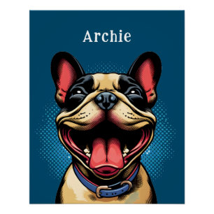 French Bulldog popart poster