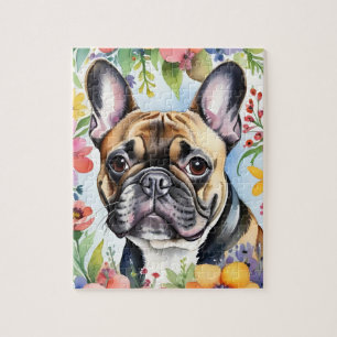 French Bulldog Portrait Colorful Family Pet Jigsaw Puzzle