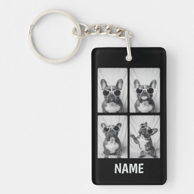 French Bulldog Portrait Personalized Keychain (Front)