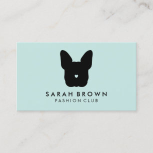 French Bulldog Portrait with Small Heart Nose Business Card