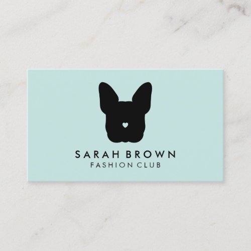 French Bulldog Portrait with Small Heart Nose Business Card