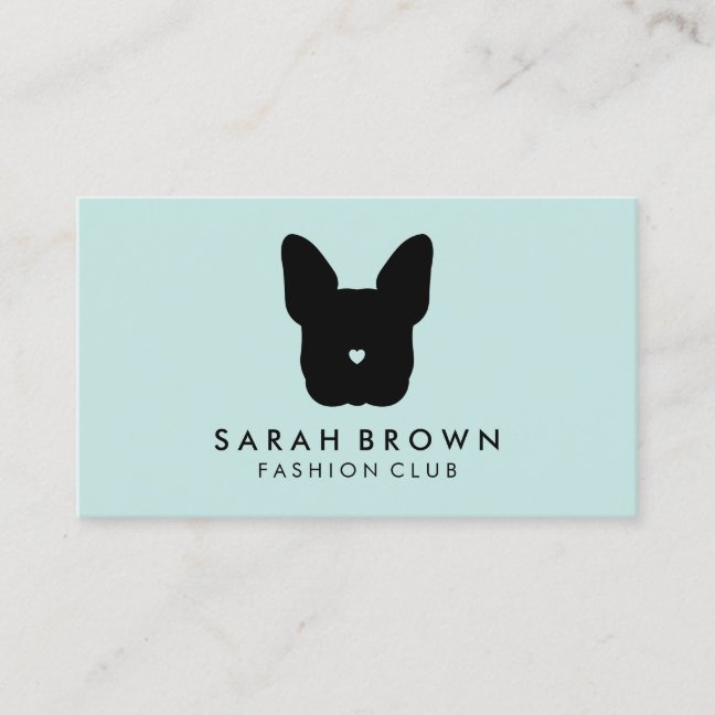 French Bulldog Portrait with Small Heart Nose Business Card