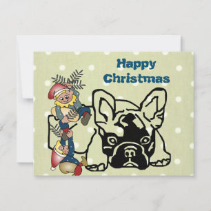 French Bulldog postcard Christmas