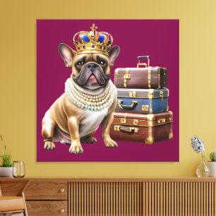 French Bulldog Princess French Bulldog Canvas Print