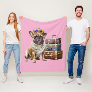 French Bulldog Princess French Bulldog Fleece Blanket