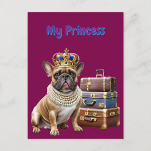 French Bulldog Princess French Bulldog Postcard
