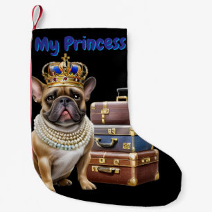 French Bulldog Princess French Bulldog Small Christmas Stocking