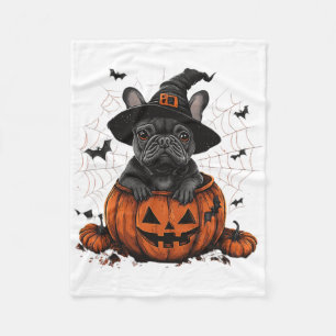 French Bulldog Pumpkin Halloween Thanksgiving Men  Fleece Blanket