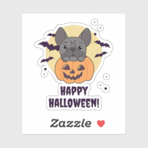 French Bulldog Pumpkin Sweet Dogs Happy Halloween Sticker