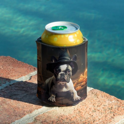French Bulldog Pumpkins Halloween Scary Can Cooler