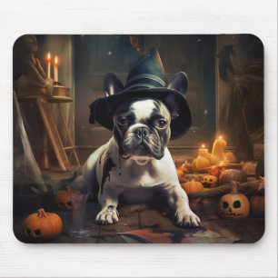 French Bulldog Pumpkins Halloween Scary Mouse Pad