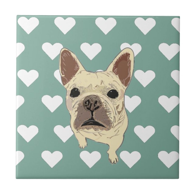 French Bulldog pup Ceramic Tile (Front)