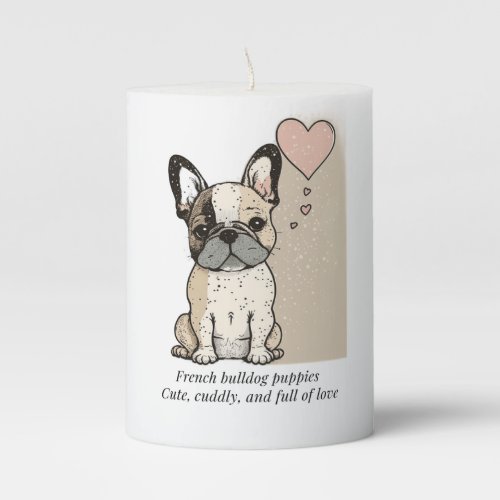 French bulldog puppies _ Cute and full of Love Pillar Candle