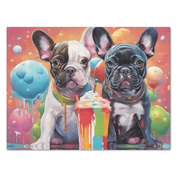 French Bulldog Puppies   Milkshake Tissue Paper by minx267 at Zazzle