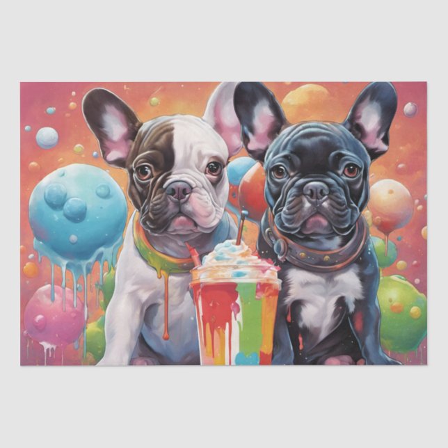 French Bulldog Puppies , Milkshake Tissue Paper (Front)