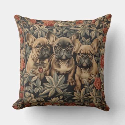 French Bulldog Puppies  Throw Pillow