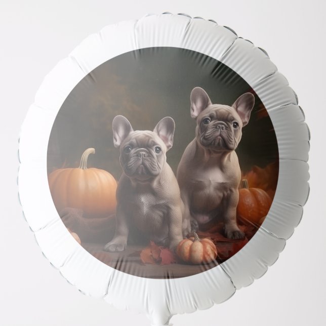 French Bulldog Puppy Autumn Delight Pumpkin Balloon (Front)