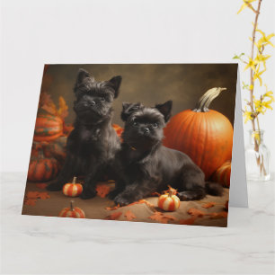 French Bulldog Puppy Autumn Delight Pumpkin Card